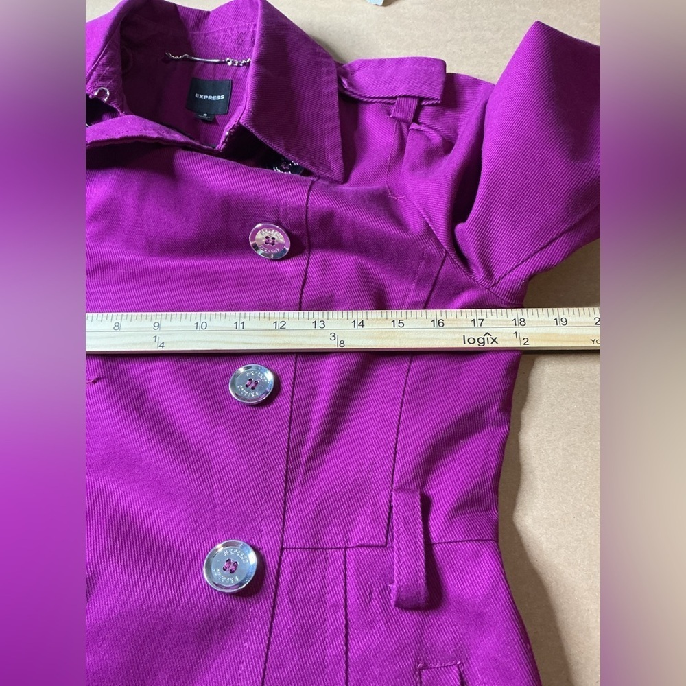 Express Women's Purple Double-Breasted Coat size S - Picture 10 of 12